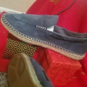CHAUSSURES HOMMES MASSIMO DUTTI EN DAIM MARINE - TAILLE UK 8 (EU42/US9) - OCCASION PEU PORTÉES